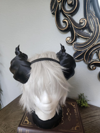 Fantasy Dragon Breath  3d printed horned  headband costume addition  comicon fantasy  lizzard horns, lightweight side swooped horns