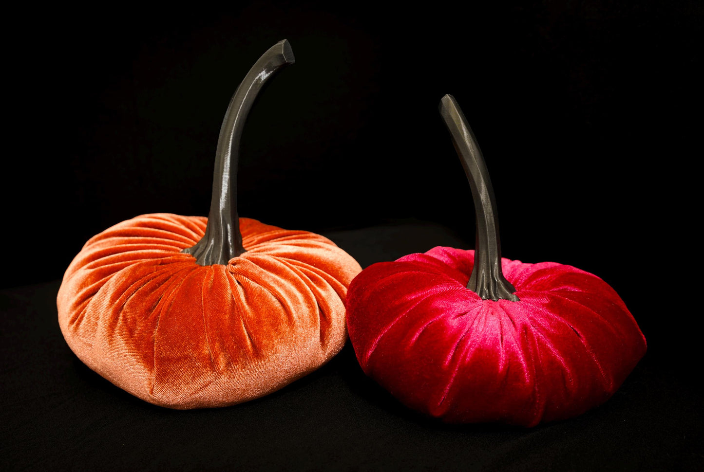 Set of Three DIY Velvet Pumpkin Making Kit- Fall Craft with Curved Stems and Premium Velvet  Autumn Decor Friendsgiving party Idea