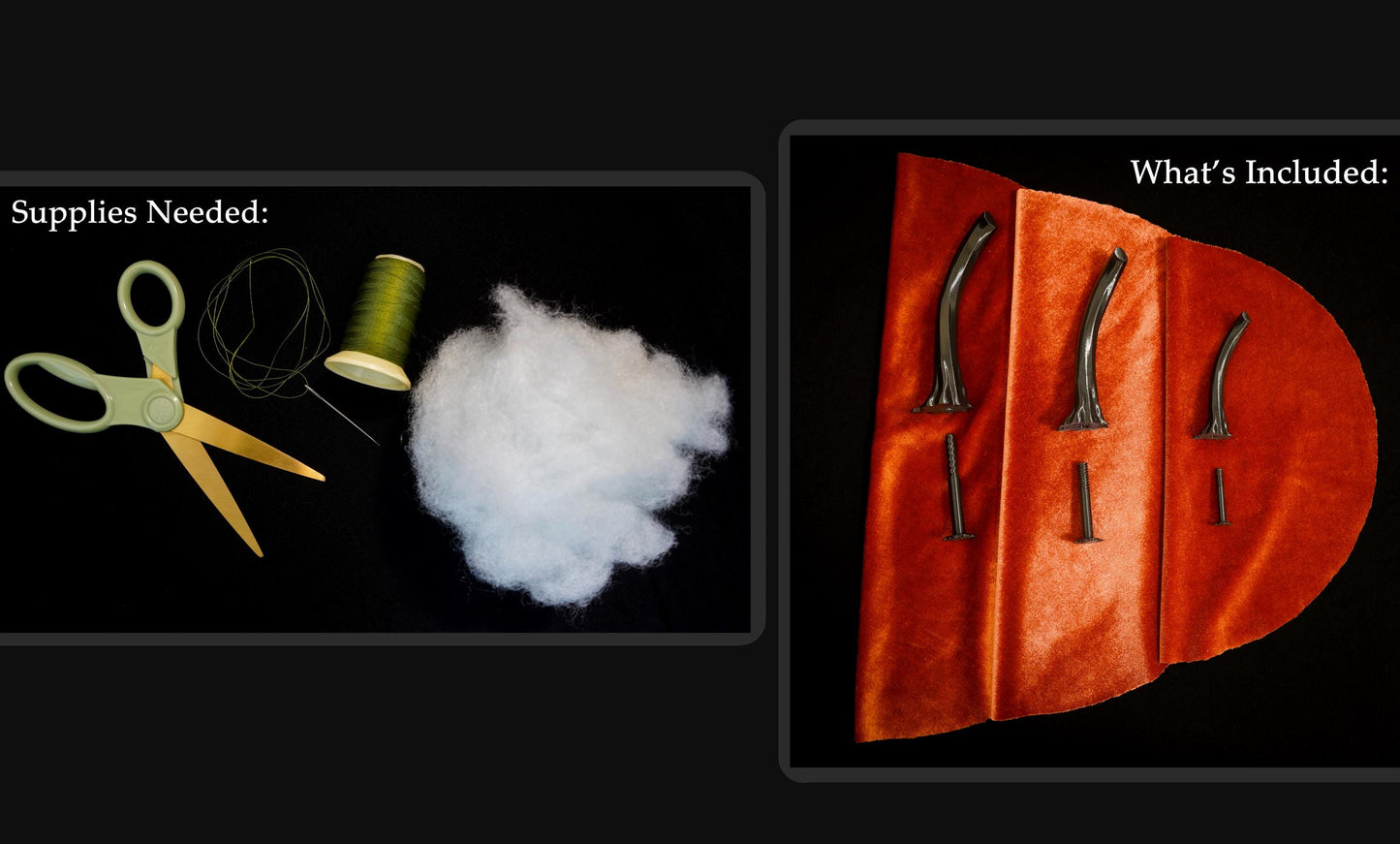 Set of Three DIY Velvet Pumpkin Making Kit- Fall Craft with Curved Stems and Premium Velvet  Autumn Decor Friendsgiving party Idea
