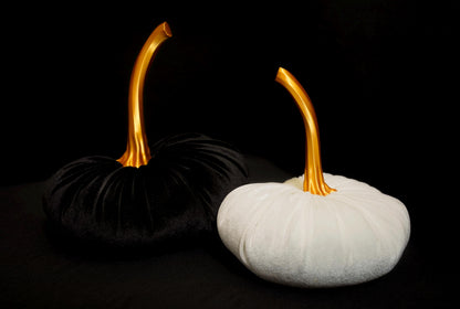 Set of Three DIY Velvet Pumpkin Making Kit- Fall Craft with Curved Stems and Premium Velvet  Autumn Decor Friendsgiving party Idea