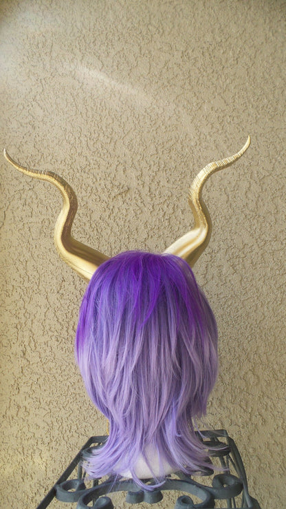 BEST SELLING! Gold Classic  Maleficent Inspired Horns  3D Printed  choose your color comic-con