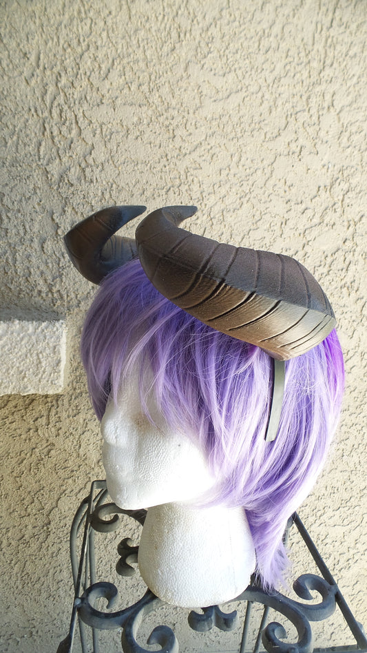 Copy of Copy of NEW ARRIVAL Large Bull Matador horns headband 3D printed cosplay comicon fantasy horns  option wow curly black horns overlord - Mud And Majesty