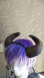 Copy of Copy of NEW ARRIVAL Large Bull Matador horns headband 3D printed cosplay comicon fantasy horns  option wow curly black horns overlord - Mud And Majesty