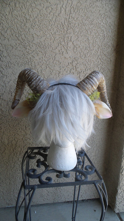 NEW ARRIVAL RAM horns headband 3D printed cosplay comicon fantasy horns with ears option wow large - Mud And Majesty