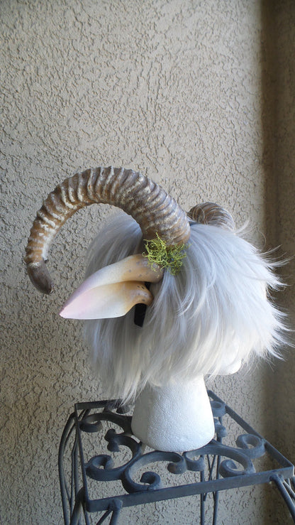 NEW ARRIVAL RAM horns headband 3D printed cosplay comicon fantasy horns with ears option wow large - Mud And Majesty