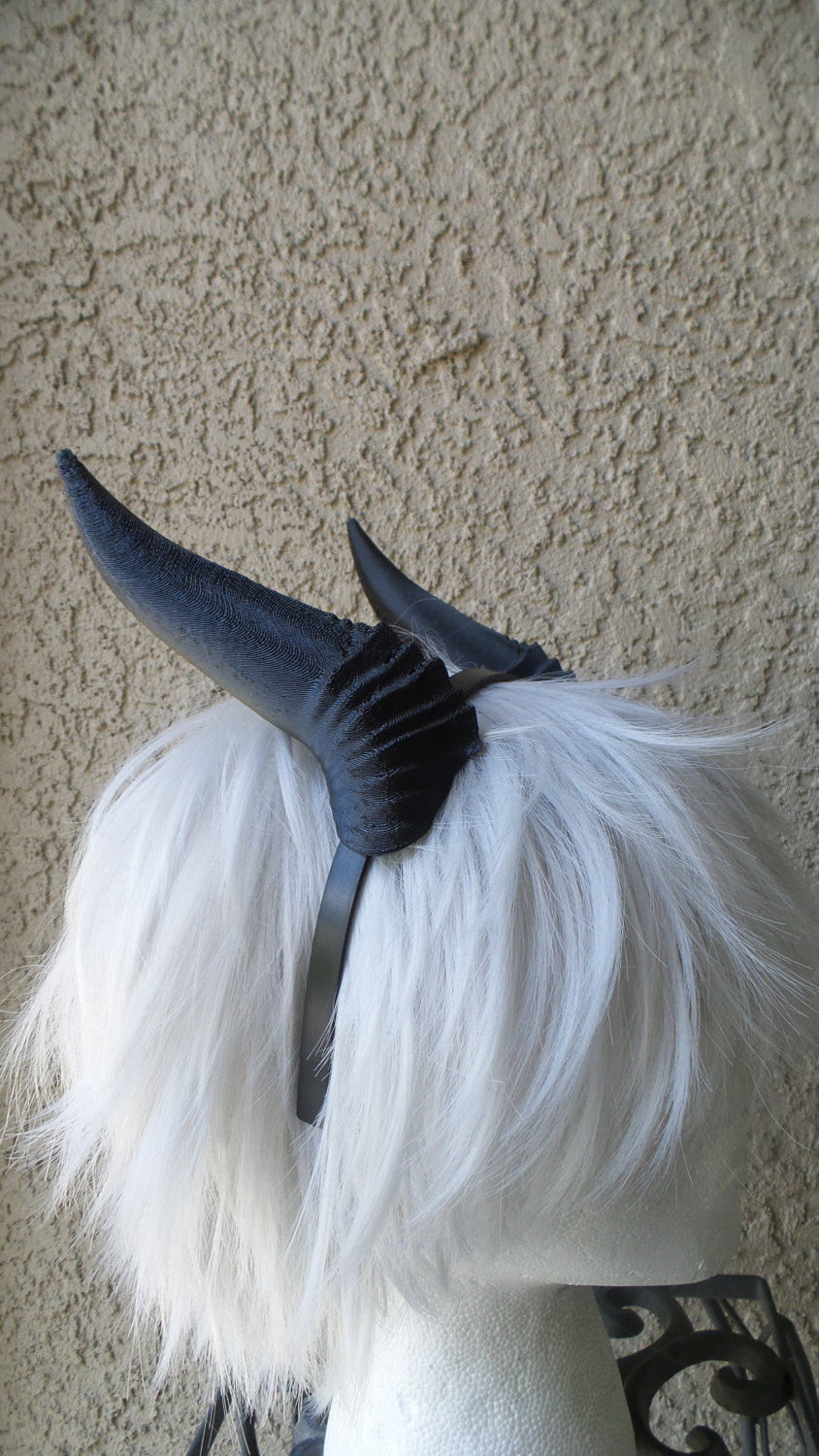 Deanerys Dragon inspired 3d printed horns on headband DIY costume addition dragon ears  lizzard horns blue anime horns manga cosplay - Mud And Majesty