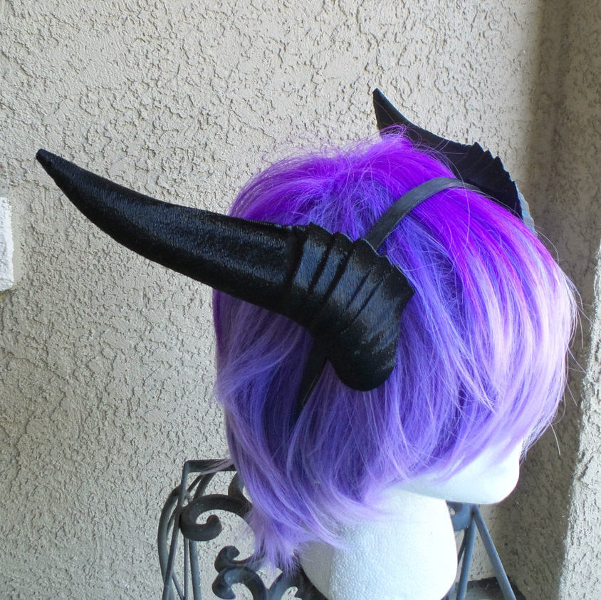 Deanerys Dragon inspired 3d printed horns on headband DIY costume addition dragon ears XL  lizzard horns - Mud And Majesty