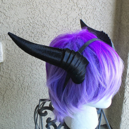 Deanerys Dragon inspired 3d printed horns on headband DIY costume addition dragon ears XL  lizzard horns - Mud And Majesty