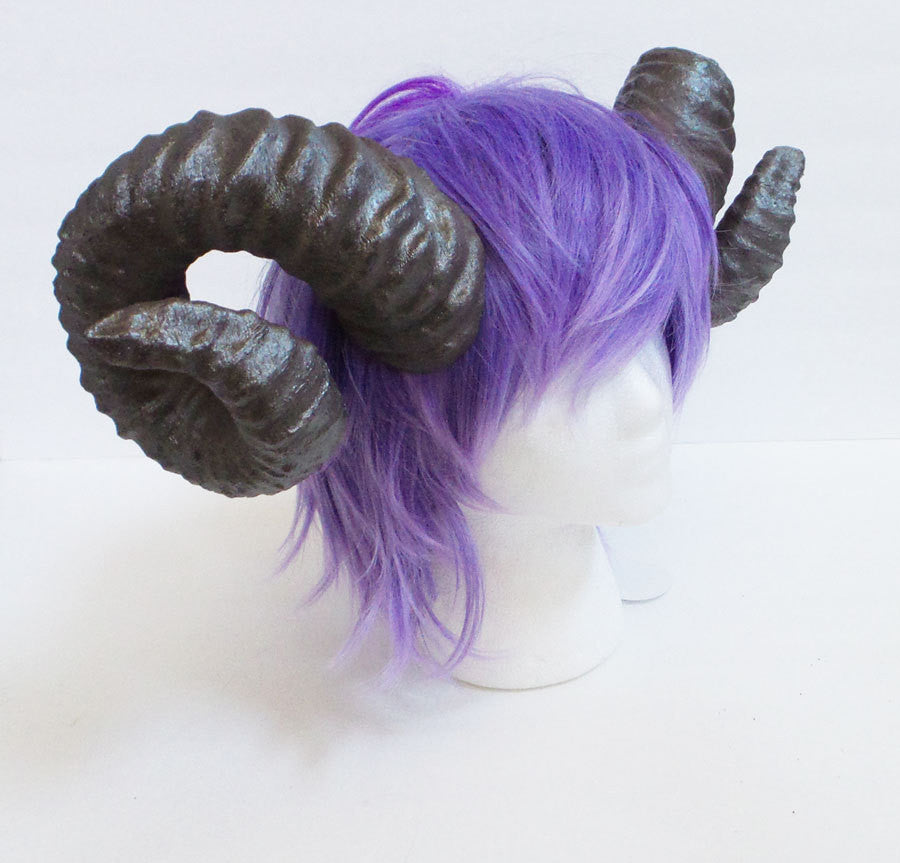 NEW ARRIVAL RAM horns headband 3D printed cosplay comicon Authentic true shape size ram horns wow swirly twisted extra large brown diy crown - Mud And Majesty