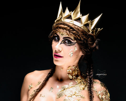 Gold crown Ravenna Inspired Adult queen crown 3d printed - Mud And Majesty