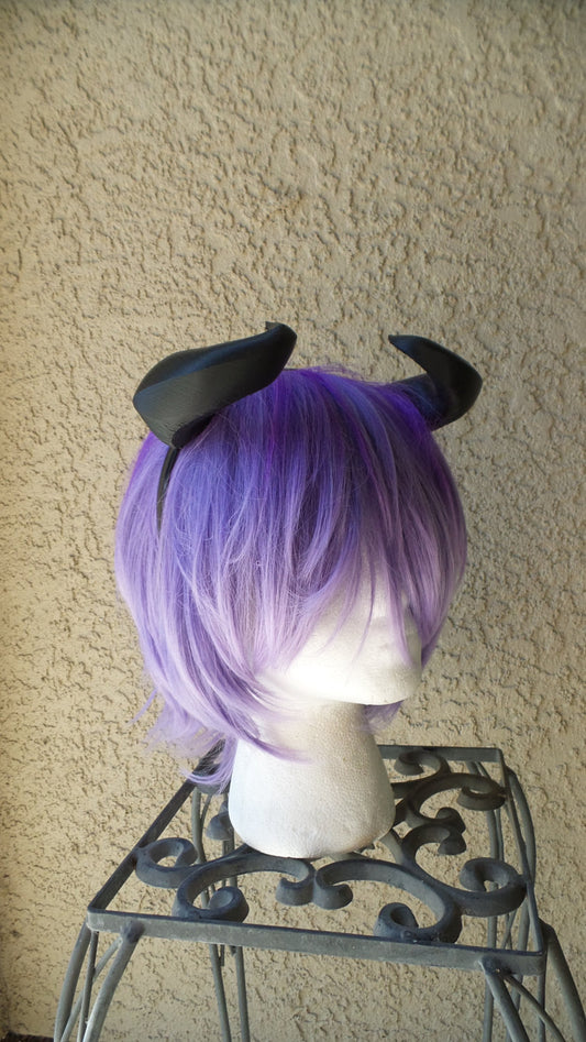 Copy of NEW ARRIVAL Small Bull Matador horns headband 3D printed cosplay comicon fantasy horns  option wow curly black horns overlord - Mud And Majesty