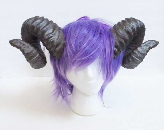 NEW ARRIVAL RAM horns headband 3D printed cosplay comicon Authentic true shape size ram horns wow swirly twisted extra large brown diy crown - Mud And Majesty