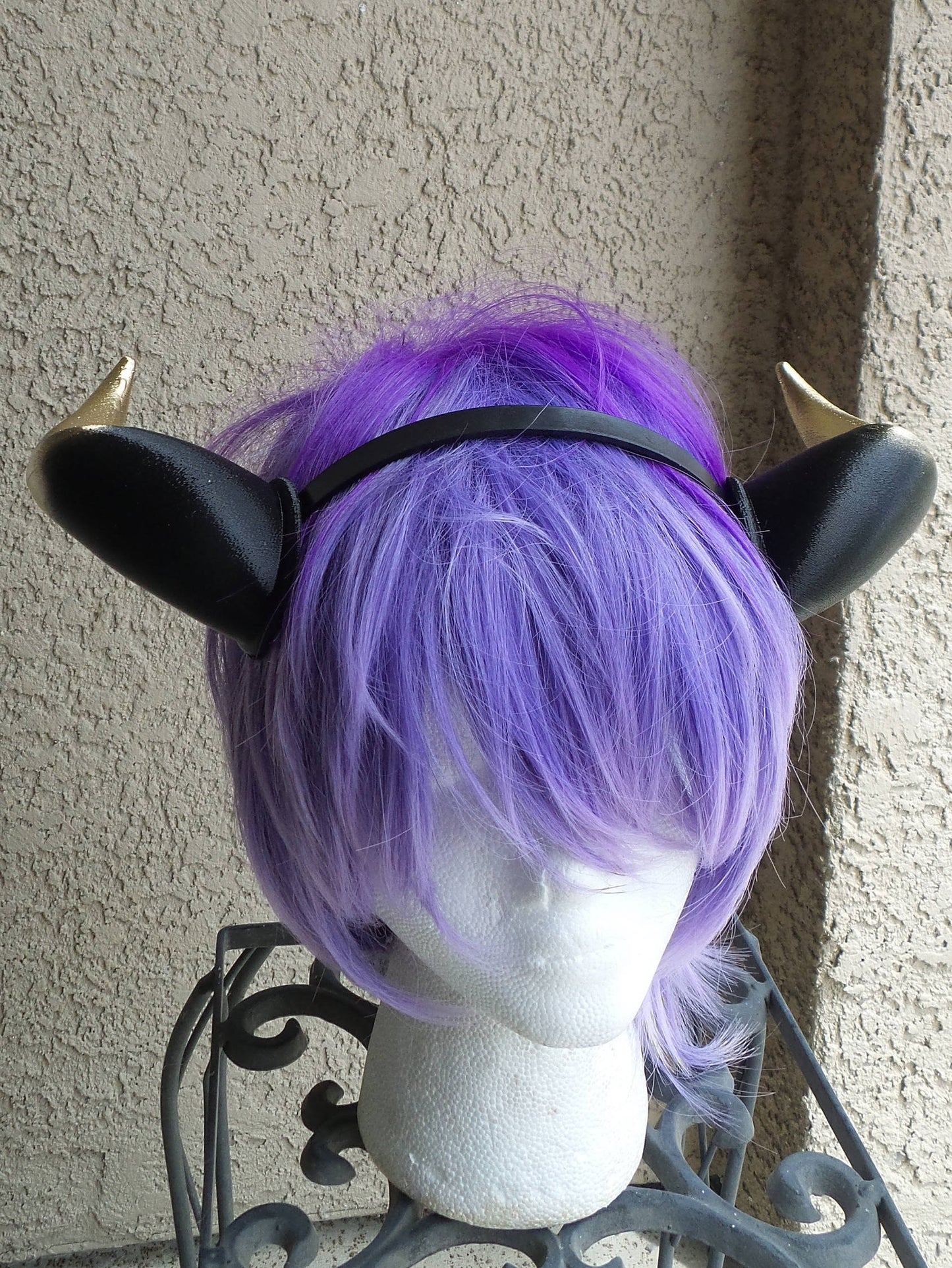 3D printed Light weight bull horns Hombre gold black fursuit horns Matador horns - Mud And Majesty