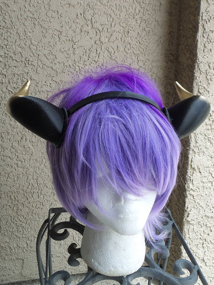 3D printed Light weight bull horns Hombre gold black fursuit horns Matador horns - Mud And Majesty