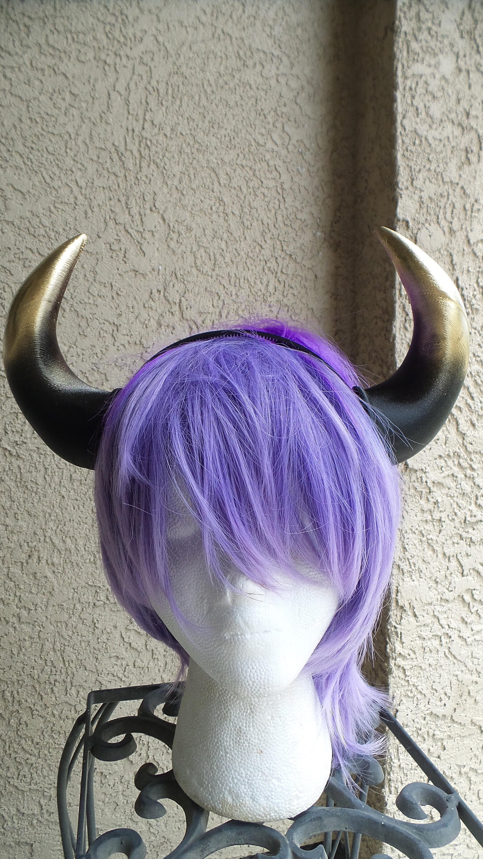 3D printed Light weight bull horns Hombre gold black fursuit horns Matador horns - Mud And Majesty