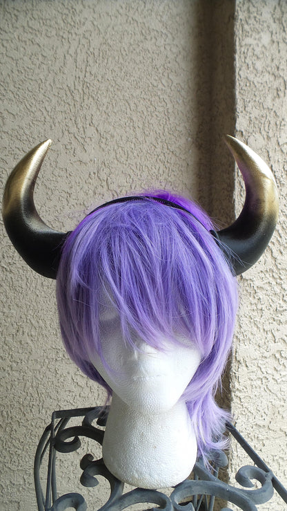 3D printed Light weight bull horns Hombre gold black fursuit horns Matador horns - Mud And Majesty