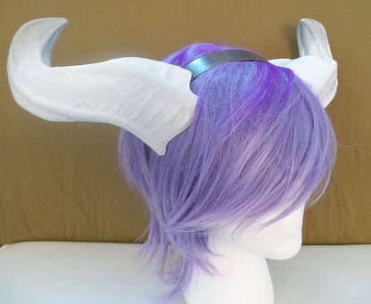 WOW Black ram horns Horned Headband Warrior Viking headdress elvin horns larp comic-con 3D printed - Mud And Majesty