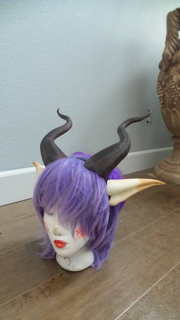 BEST SELLING! Classic Young Maleficent Inspired Horns and elf ears 3D Printed  goat horns and ears elven ears and fantacy horns sakizou - Mud And Majesty