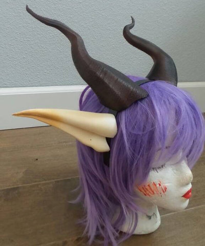 BEST SELLING! Classic Young Maleficent Inspired Horns and elf ears 3D Printed  goat horns and ears elven ears and fantacy horns sakizou - Mud And Majesty