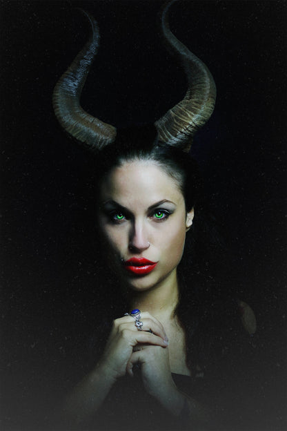 NEW PREMIUM! 13" curve Maleficent Inspired Horns  3D Printed (Ultra Light Weight Plastic) Suitable for adults comic-con - Mud And Majesty