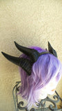 Deanerys Dragon inspired 3d printed Double set horns on headband red costume addition dragon ears four horned beast set lizzard horns - Mud And Majesty