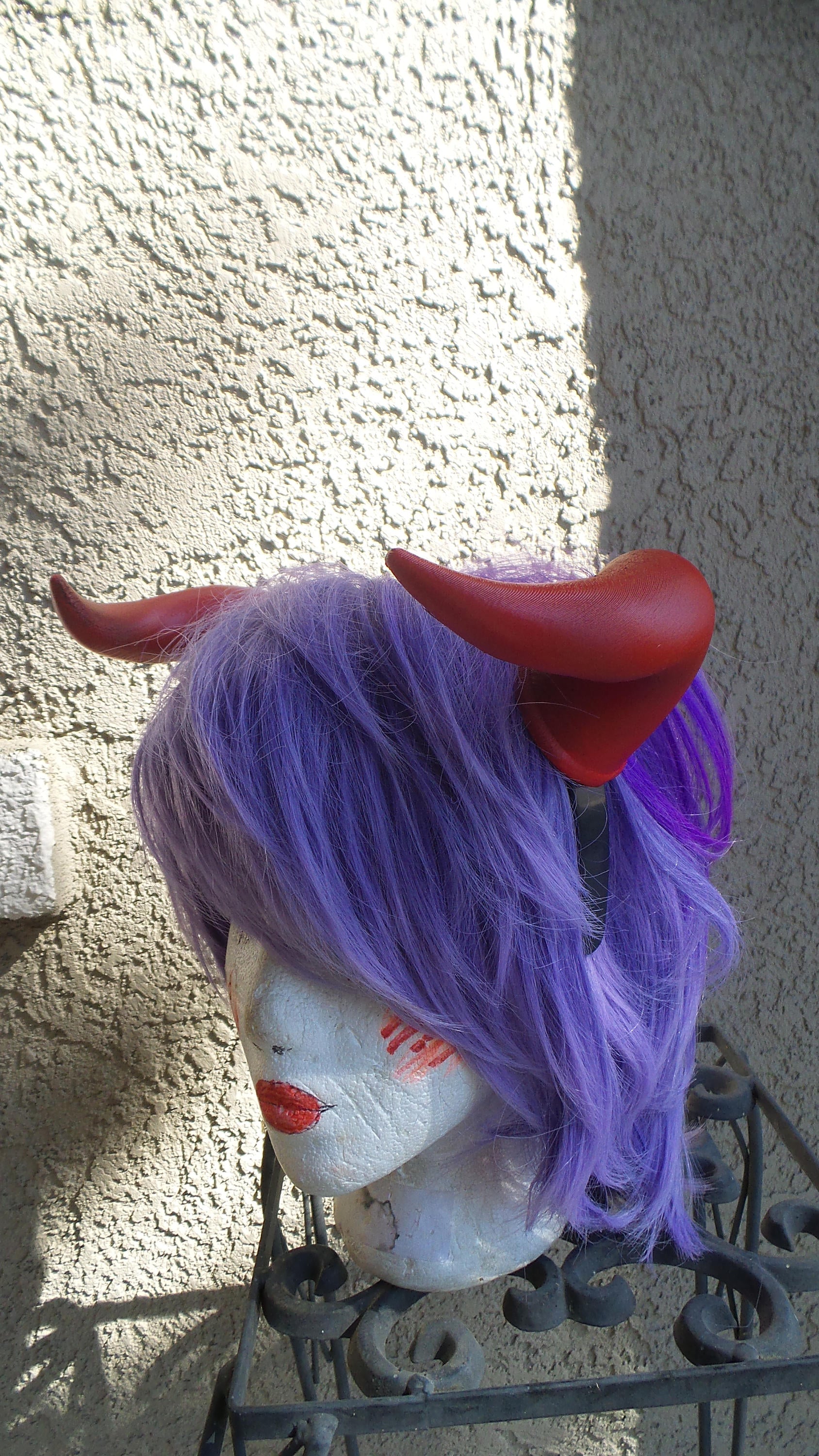 NEW ARRIVAL Red  Bull Matador horns headband 3D printed cosplay comicon fantasy horns   wow - Mud And Majesty