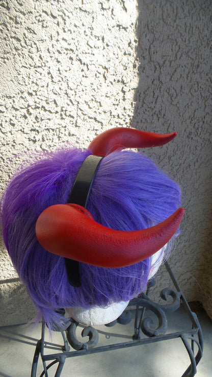 NEW ARRIVAL Red  Bull Matador horns headband 3D printed cosplay comicon fantasy horns   wow - Mud And Majesty