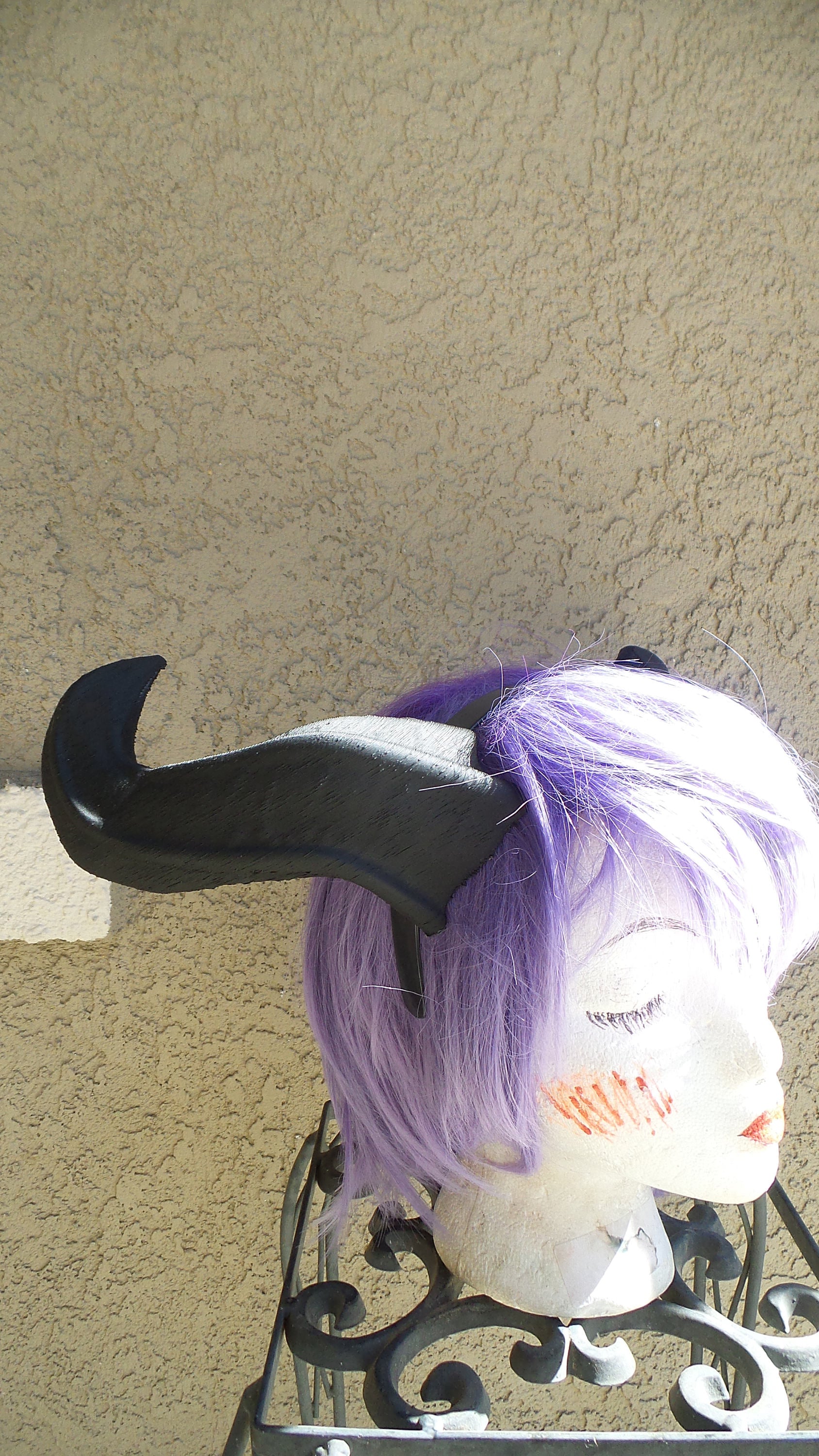 WOW Black ram horns Horned Headband Warrior Viking headdress elvin horns larp comic-con 3D printed - Mud And Majesty