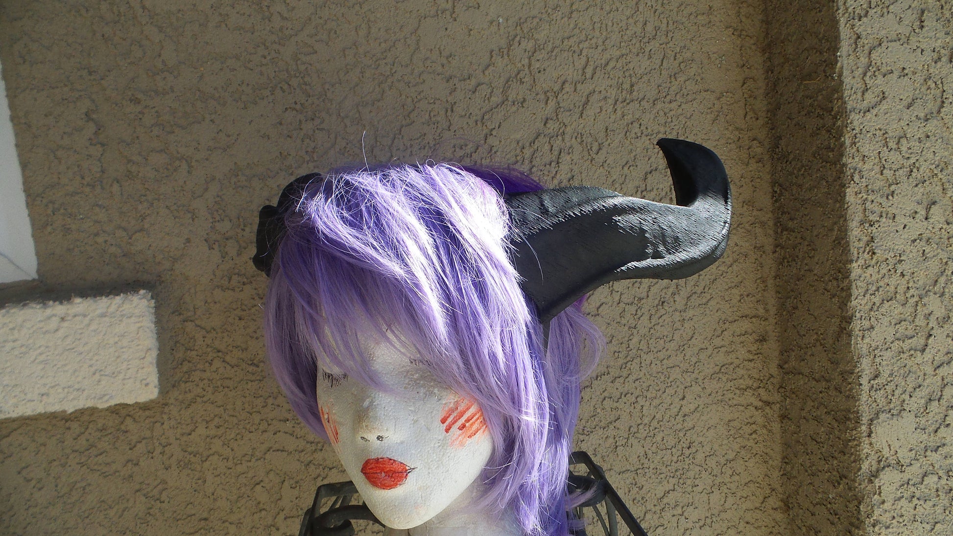 WOW Black ram horns Horned Headband Warrior Viking headdress elvin horns larp comic-con 3D printed - Mud And Majesty