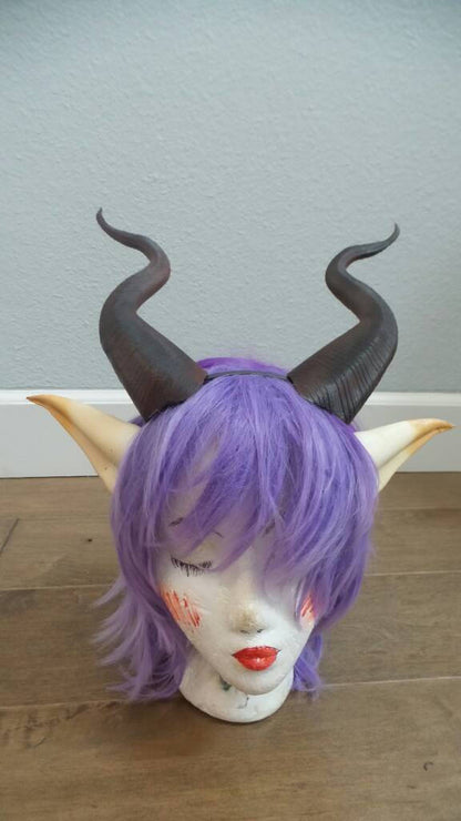 BEST SELLING! Classic Young Maleficent Inspired Horns and elf ears 3D Printed  goat horns and ears elven ears and fantacy horns sakizou - Mud And Majesty