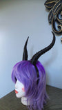 Gazelle horned headband Elvish Larp headdress black animal horns 3D print - Mud And Majesty
