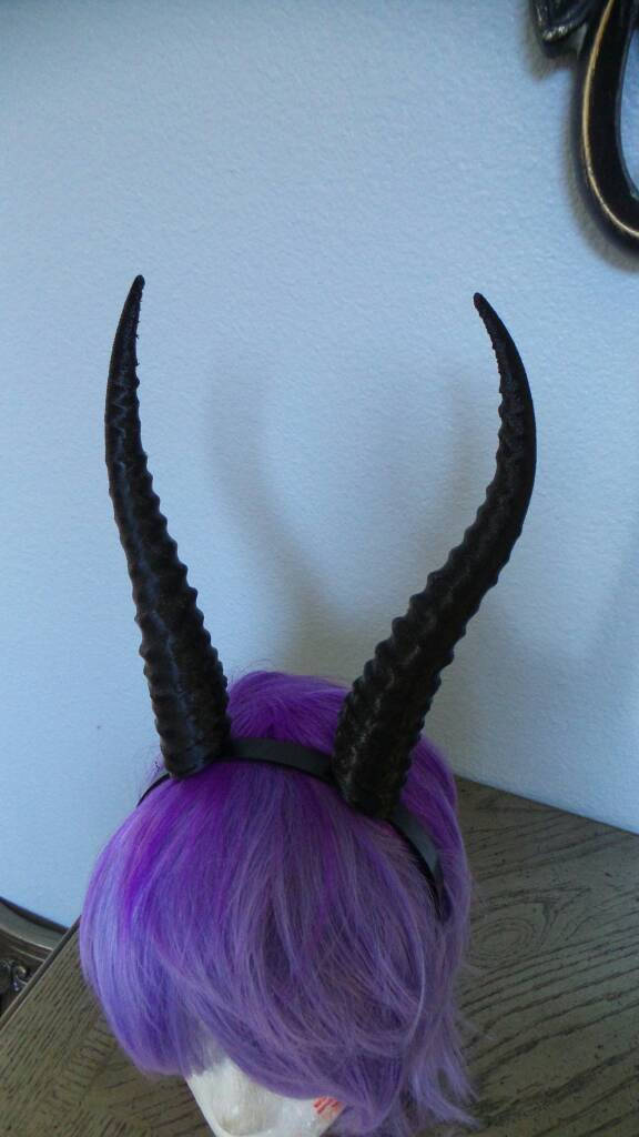Gazelle horned headband Elvish Larp headdress black animal horns 3D print - Mud And Majesty