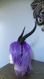 Gazelle horned headband Elvish Larp headdress black animal horns 3D print - Mud And Majesty