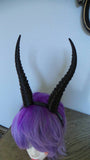 Gazelle horned headband Elvish Larp headdress black animal horns 3D print - Mud And Majesty