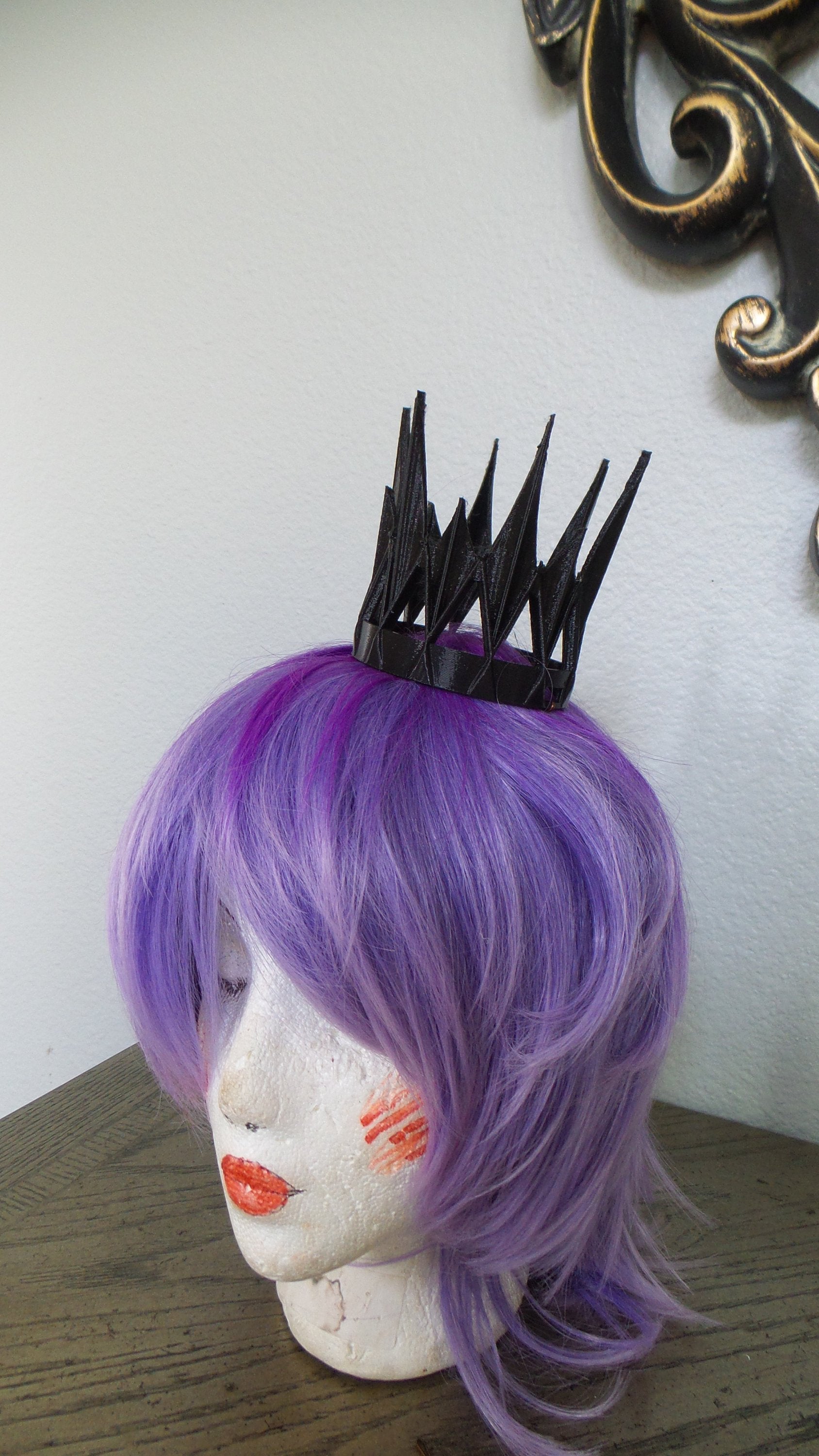 Dark queen mini crown bun-thing Ravenna Inspired Adult queen crown 3d printed charecter bonding crown - Mud And Majesty