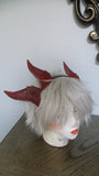 Deanerys Dragon inspired 3d printed Double set horns on headband red costume addition dragon ears four horned beast set lizzard horns - Mud And Majesty