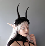 Gazelle horns Unattached to headband Elvish Larp headdress black animal horns 3D print - Mud And Majesty