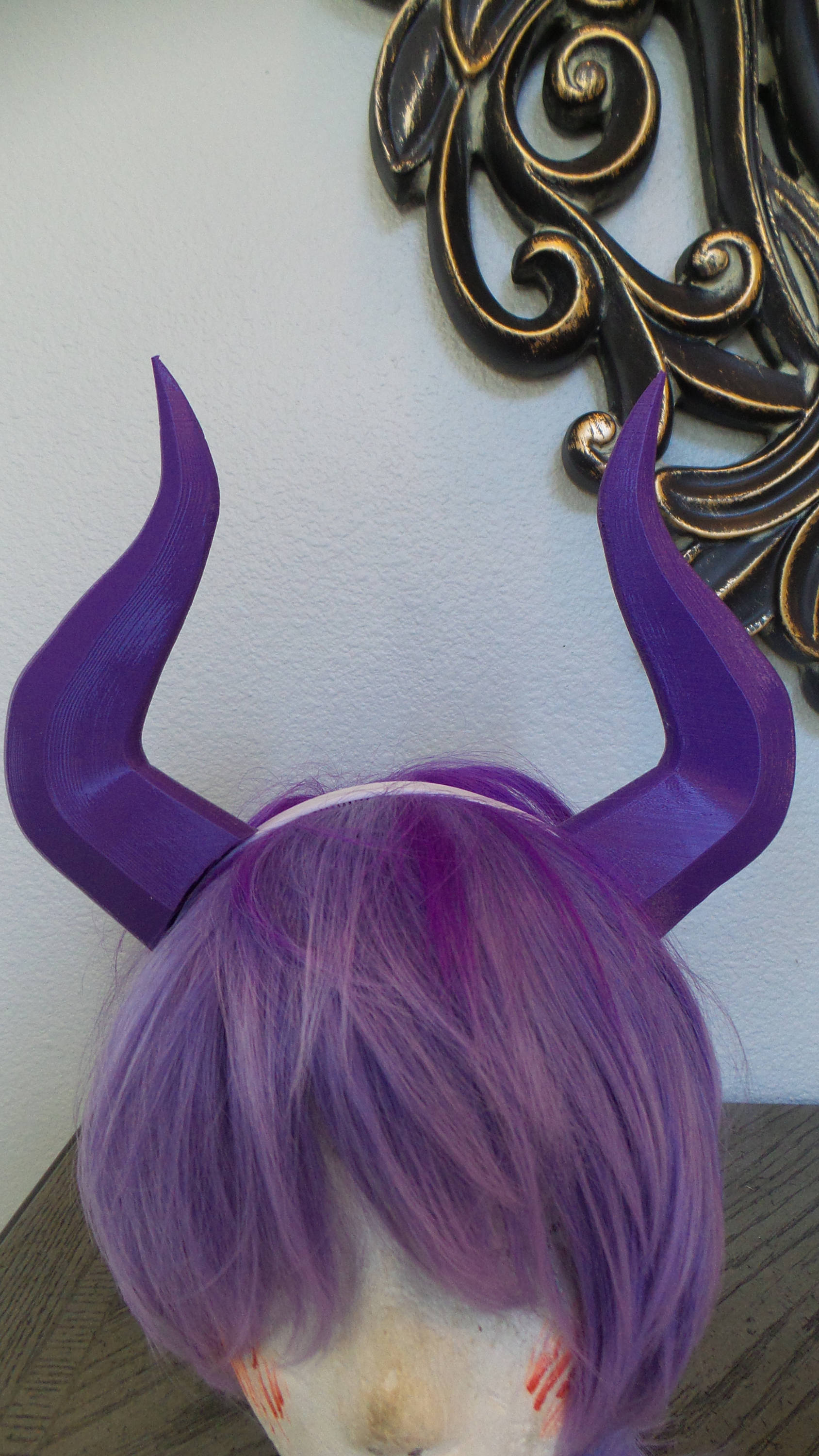 Mt Lady inspired Matador-Bull-horns-purple 3D printed light and seamless headband comic-con cosplay horns - Mud And Majesty