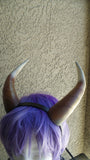 Fantasy Deanerys Dragon inspired 3d printed Dark Red and Silver horns on headband Larp  costume addition beast horns  lizzard horns - Mud And Majesty