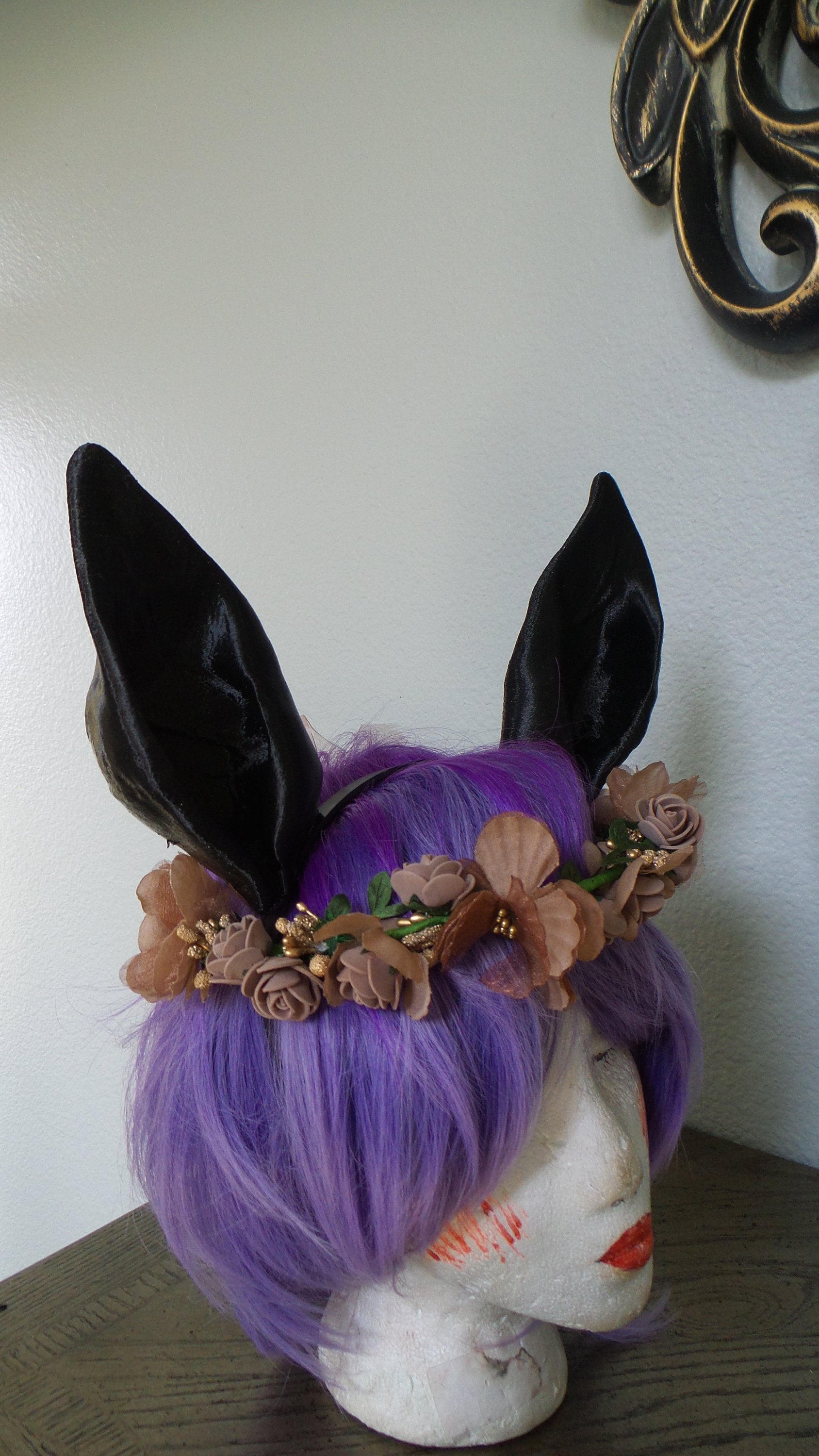 Horse ears-Jackalope ears- Donkey ears-chihuahua ears 3d printed  ears on headband DIY costume black animal ears-cosplay fantasy ears - Mud And Majesty