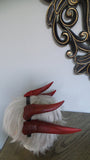 Deanerys Dragon inspired 3d printed Double set horns on headband red costume addition dragon ears four horned beast set lizzard horns - Mud And Majesty