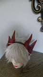 Deanerys Dragon inspired 3d printed Double set horns on headband red costume addition dragon ears four horned beast set lizzard horns - Mud And Majesty