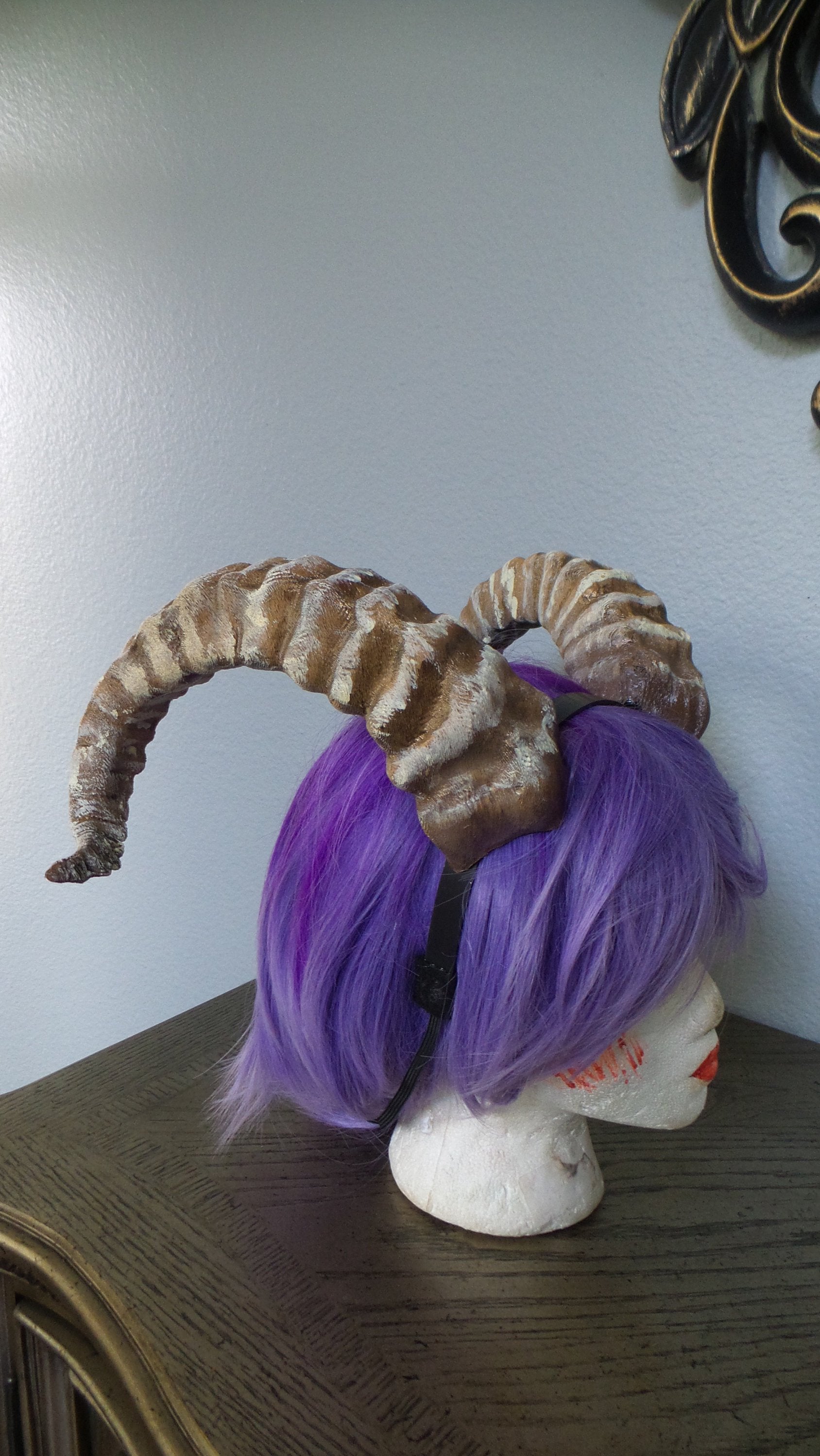 NEW ARRIVAL RAM horns headband 3D printed cosplay comicon fantasy horns beastly horns wow large - Mud And Majesty