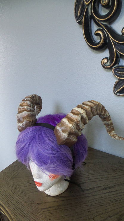 NEW ARRIVAL RAM horns headband 3D printed cosplay comicon fantasy horns beastly horns wow large - Mud And Majesty