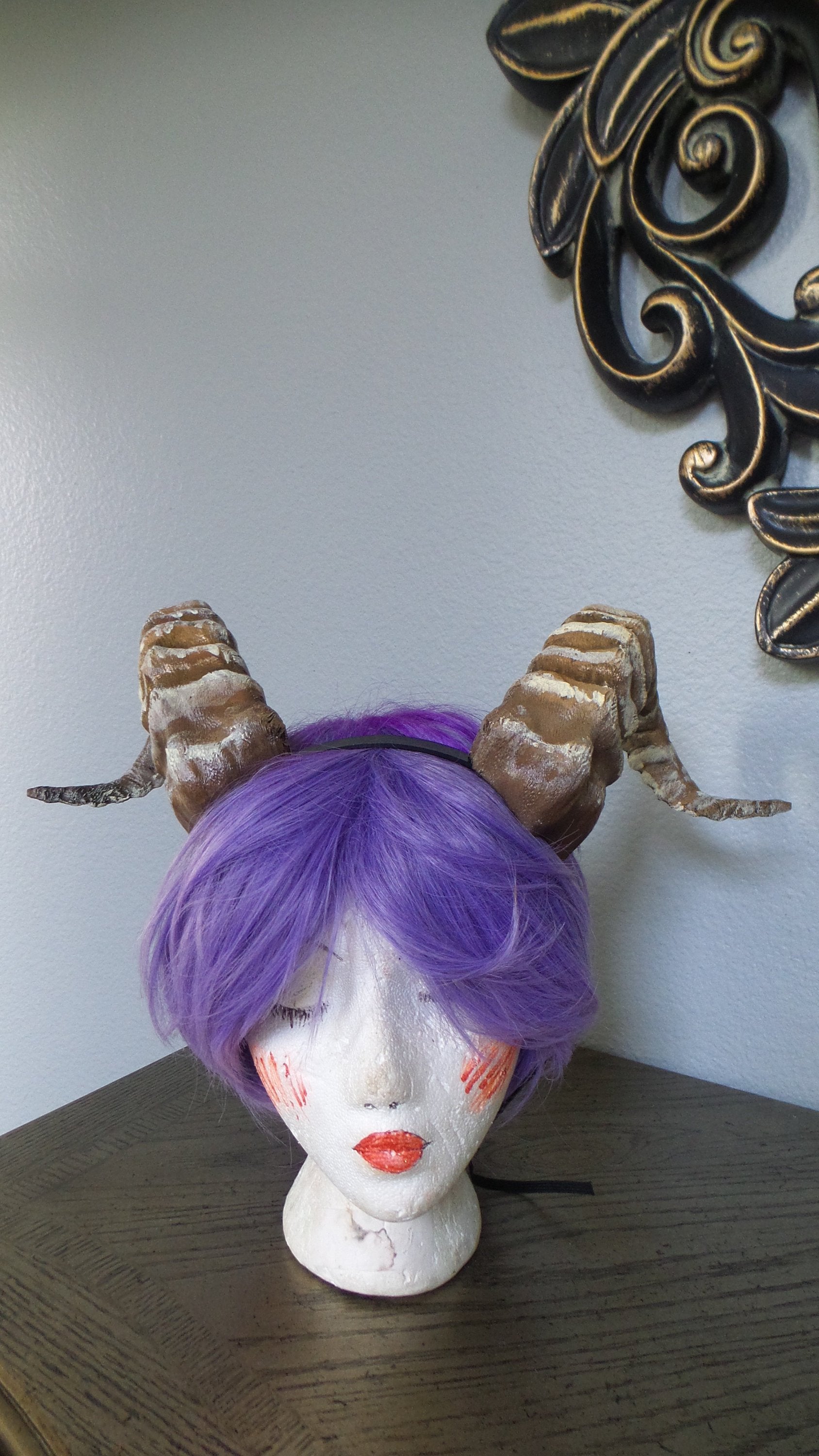NEW ARRIVAL RAM horns headband 3D printed cosplay comicon fantasy horns beastly horns wow large - Mud And Majesty
