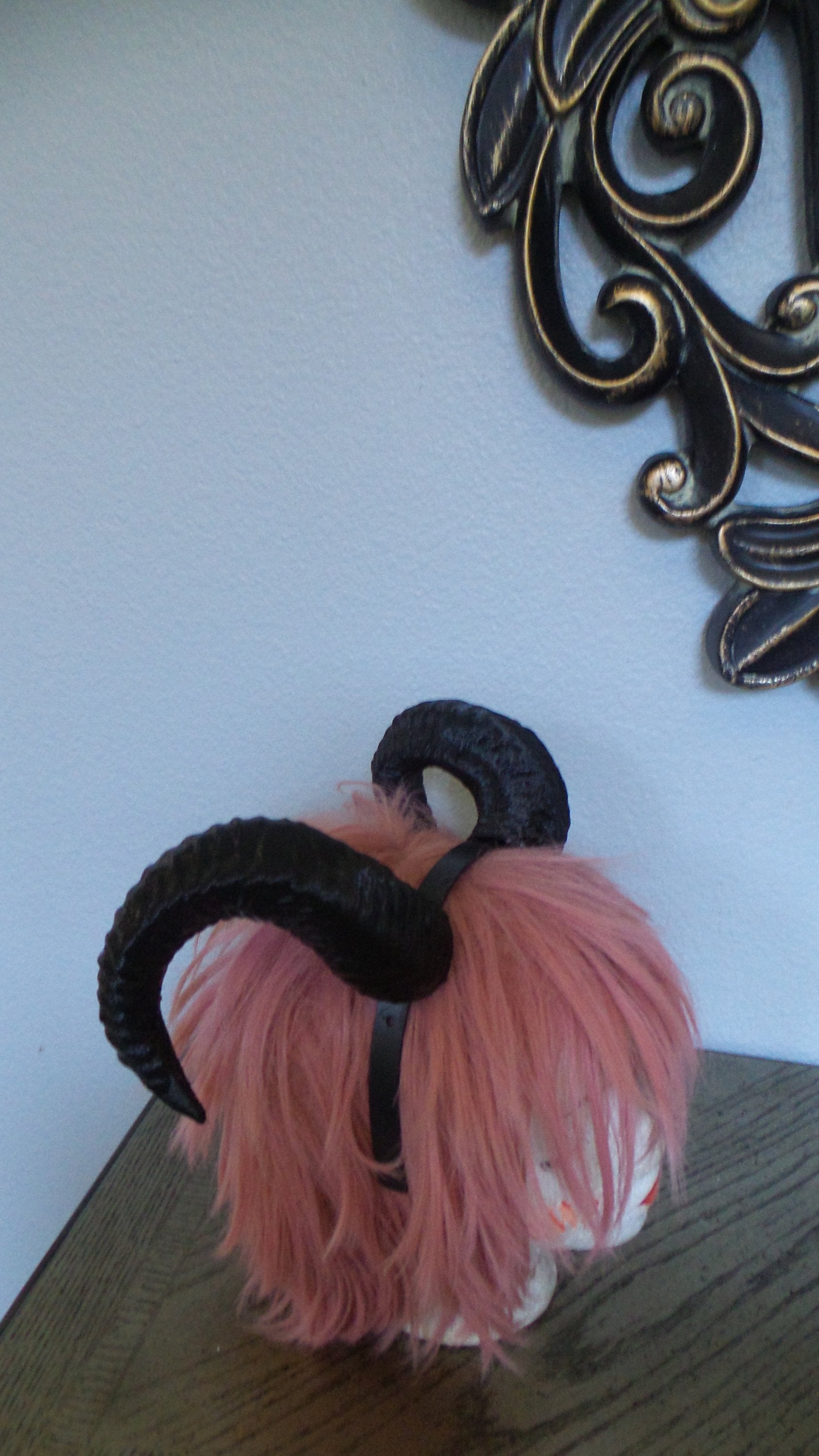 NEW ARRIVAL RAM horns headband 3D printed cosplay comicon fantasy horns  wow large black horned headband black ram horns - Mud And Majesty
