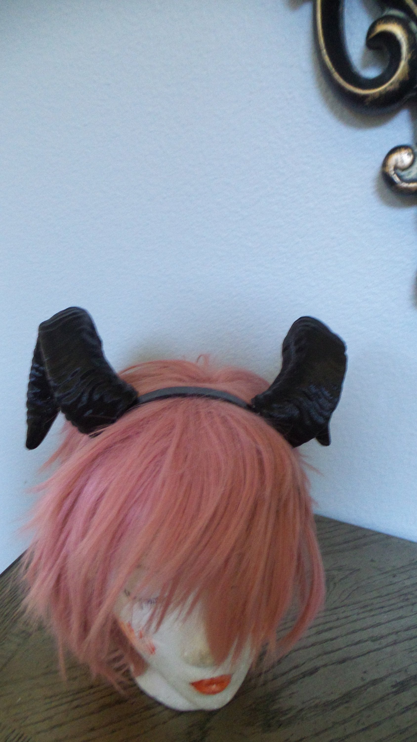NEW ARRIVAL RAM horns headband 3D printed cosplay comicon fantasy horns  wow large black horned headband black ram horns - Mud And Majesty