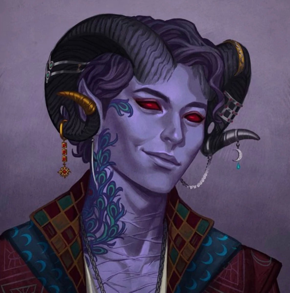Critical Role ram horns Mollymauk Tealeaf inspired horns 3D printed no mold seams - Mud And Majesty