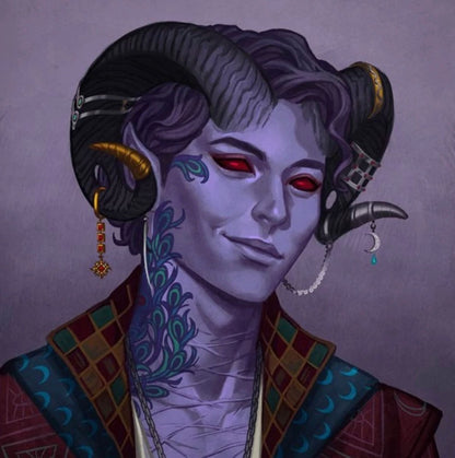 Critical Role ram horns Mollymauk Tealeaf inspired horns 3D printed no mold seams - Mud And Majesty