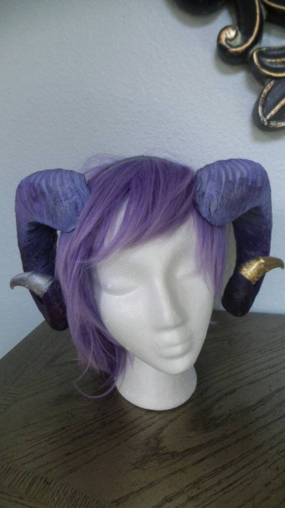 Critical Role ram horns Mollymauk Tealeaf inspired horns 3D printed no mold seams - Mud And Majesty